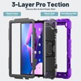 thumbnail image 3 of FJLBDE Case for Lenovo Tab M10 3rd Gen 10.1 inch 2022, Rugged Shockproof Tablet Cases Cover with Kickstand Shoulder Strap, Purple, 3 of 7