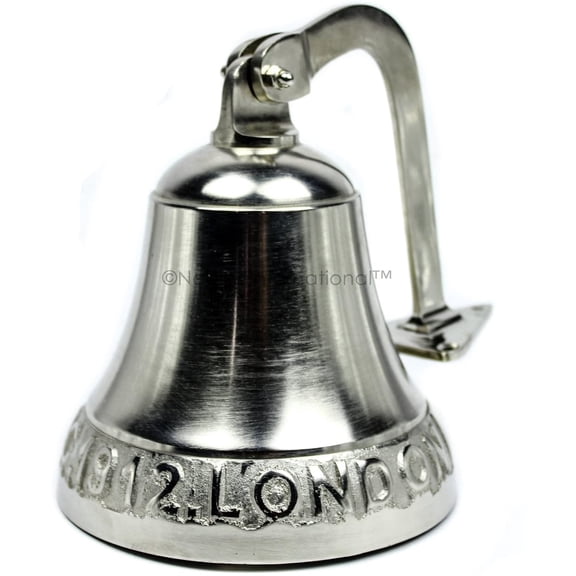 Nagina International Titanic 1912 London Nautical Pirate's Boat Decor Ship's Bell | Maritime Antique Decor Nickel Plated Bell