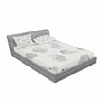 thumbnail image 3 of Grey Bedding Set with Sheet & Covers, Ornamental Birds on Trees Winged Flying Feather Contemporary Artwork Nature, Printed Bedroom Decor 2 Shams, 4 Sizes, Grey White Black, by Ambesonne, 3 of 3
