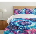 thumbnail image 4 of Ambesonne Psychedelic Duvet Cover Set, Esoteric Celestial Art, Twin, Aqua Magenta Dark Violet, 4 of 4