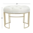 thumbnail image 4 of DecMode Metal Bench with Velvet Seat, Gold, 4 of 11