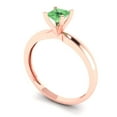 thumbnail image 2 of Clara Pucci 14K Rose Gold Solid Gold Green Solitaire Anniversary Ring for Women - 0.5 cttw Princess Cut, 2 of 8