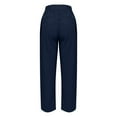 thumbnail image 5 of GILIGEGE Summer Pants for Women Ankle Cropped Trouser Tummy Control Loose Palazzo Pants Comfortable Pants Breathable Pants Full Length Ankle Grazer Stretchy Lightweight Trousers Office Business Navy, 5 of 6