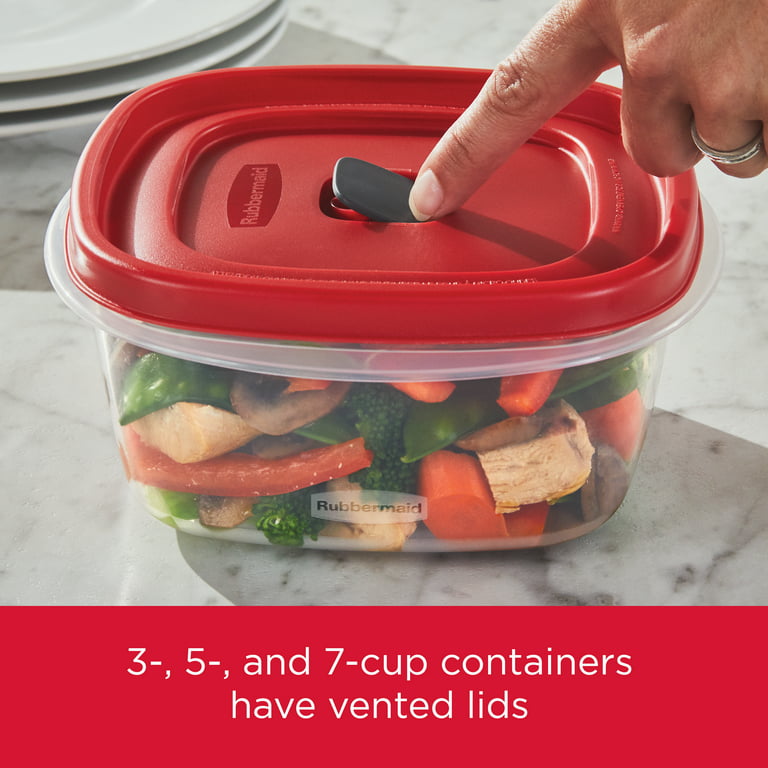 Rubbermaid® EasyFindLids® Vented Food Container - Clear/Racer Red