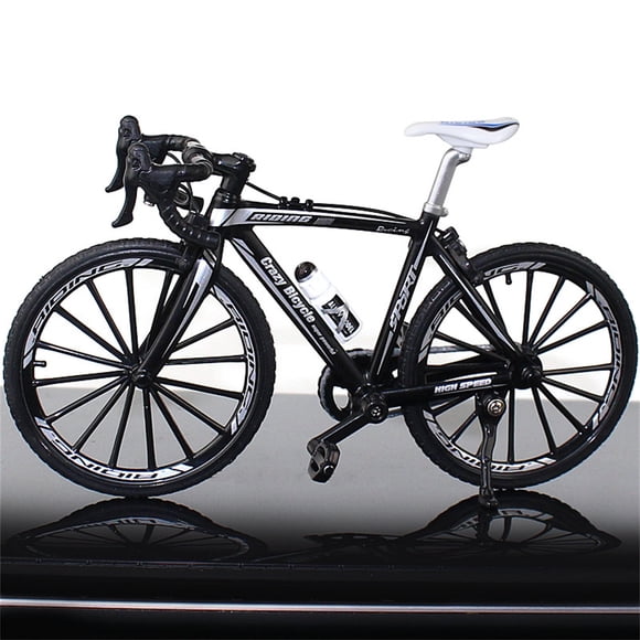 Black Crazy Bicycle Alloy Simulation Bicycle Model 1:10 Scale Mini Bike Toy Drop Handlebar Road Bike - Black