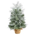thumbnail image 3 of HomeStock Suburban Soiree 2Ft. Winter Frosted Artificial Christmas Tree With 35 Led Lights In Burlap Base, 3 of 7