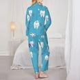 thumbnail image 6 of Goofa Cute Healthy Teeth Printed Women’s 2 Piece Pajama Set Super,Pajamas Women's Long Sleeve Sleepwear Soft Button Down Loungewear Pjs Lounge Set Nightwear-X-Large, 6 of 9