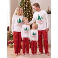 thumbnail image 6 of RUINIXCW Christmas Family Pajamas Matching Set Tree Print T-shirt with Plaid Pants, 6 of 6