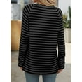 thumbnail image 3 of SHIBEVER Women Sweatshirts Plus Size Long Sleeve Striped Side Slit Shirts Color Block Tunic Tops Trendy Loose Fit Pullovers for Women, 3 of 5