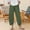 Army Green, variant on Women's Linen Capri Pants Casual Cropped Baggy Trousers Comfy Loose Palazzo Lounge Pants with Pockets
