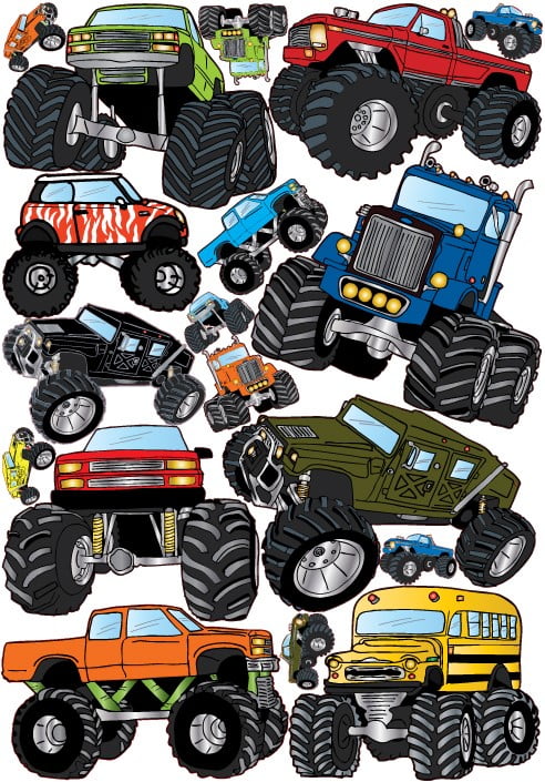 Monster Truck Wall Stickers Decals Graphics Decor Com - Monster Jam Small Wall Decal Monster Truck Wall Stickers Decals Graphics Decor Com - Monster Jam Small Wall Decal