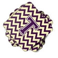 thumbnail image 2 of Letter T Chevron Purple and Gold Foam Coaster Set of 4, 2 of 3