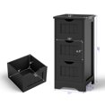 thumbnail image 4 of Costway Bathroom Floor Cabinet Freestanding Storage Organizer w/ 3 Drawers Black, 4 of 11