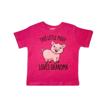 

Inktastic This Little Piggy Loves Grandma- cute Gift Toddler Boy or Toddler Girl T-Shirt