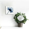 thumbnail image 2 of JEUXUS Large Blue Flickering Flower Modern Abstract Paintings Canvas Wall Art Gallery Wrapped Grace Floral Pictures on Canvas Prints Artwork for Living Room Bedroom 16x16in, 2 of 4