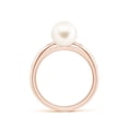 thumbnail image 2 of Angara Freshwater Cultured Pearl Ring with Flush-Set Diamonds in 14K Rose Gold for Women | June Birthstone Jewelry for Her, 2 of 8