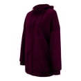 thumbnail image 4 of Fgnfyis Women Solid Color Full Zip Hooded Jacket Lined Streetwear Pullover for Autumn Winter Purple XXXL, 4 of 6
