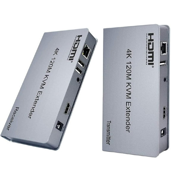 HDMI Extender Over CAT5e/CAT6, Extend 4K@30HZ Audio Video Splitter Up to 120M Support Laptop DVD TV