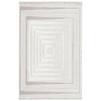 SAFAVIEH Lotus Courtney Geometric Area Rug, Ivory/Beige, 5'3" x 7'6"