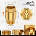 thumbnail image 2 of Brass Vertical Check Valve Sealed Protection Brass Check Valve One Way Thickened Backflow Preventer Rustproof for Washing Machine, 2 of 11