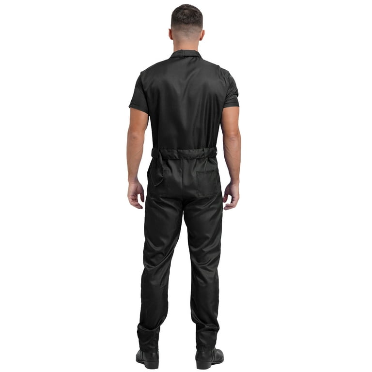 inhzoy Men's Short Sleeve Casual Coverall Mechanic Uniform inhzoy Men's Short Sleeve Casual Coverall Mechanic Uniform