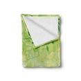 thumbnail image 2 of Green Leaf Soft Flannel Fleece Throw Blanket, Flourishing Springtime Abstract Composition with Leaves Fantasy Flora, Cozy Plush for Indoor and Outdoor Use, 50" x 60", Green Yellow White, by Ambesonne, 2 of 6