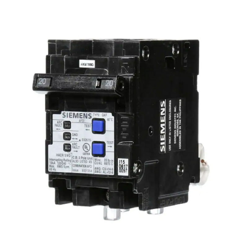 Type QAF 20 Amp Double-Pole Combination AFCI Circuit Breaker Type QAF 20 Amp Double-Pole Combination AFCI Circuit Breaker