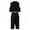 Black, variant on Big‑Kids 2‑Piece Suit‑Style Outfit Notched‑Lapel Cropped Vest And Pleated Wide‑Leg Pants Set Size 120‑170