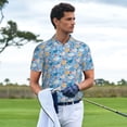 thumbnail image 6 of Balery Cute Chickens and Flowers Printed Men’s Short Sleeve Polo Shirt, Midweight Men's Shirt,Golf Polo shirts -Small, 6 of 9