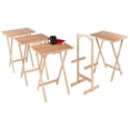 thumbnail image 4 of Kingfisher Lane 5-Piece Transitional Solid Wood TV Table with Stand in Natural, 4 of 12