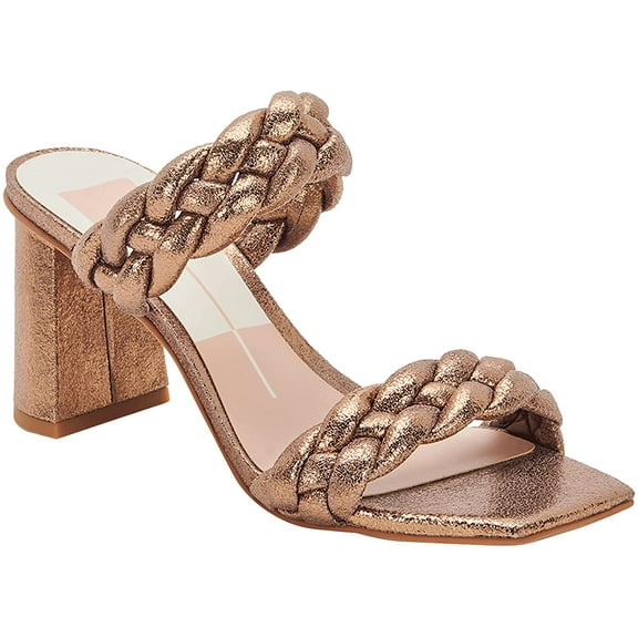 Dolce Vita Womens Paily Heeled Sandal 11 Bronze Metallic Stella Suede
