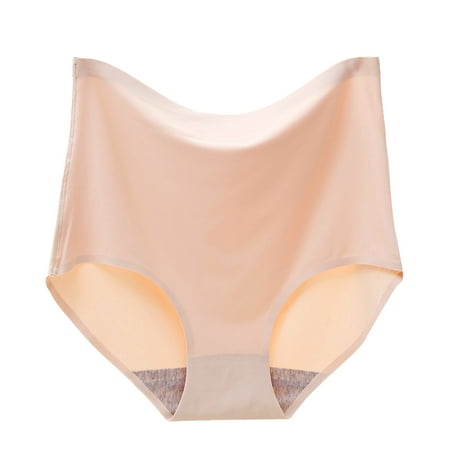 Ploknplq Cotton Underwear for Women Womens Underwear Womens High Waisted Underwear Underpants Breathable Briefs Ice Silk Seamless Panties Panties for Women Tummy Control Underwear for Women Khaki XL