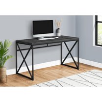 Computer Desk - Contemporary Home & Office Desk - Scratch-Resistant - 48” L (Black Reclaimed Wood Look Top)