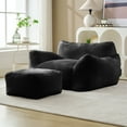 thumbnail image 2 of MUZZ Giant Bean Bag Chair with Footstool, Plush Beanbag Sofa for Adults, Puffy Comfy Lazy Sofa Floor Couch with Armrests for Living Room,Bedroom,Reading Room,Dark Gray, 2 of 9