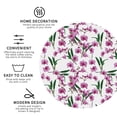 thumbnail image 3 of Honeii Orchids Flowers print Leather Coaster Set of 4, ideal for safeguarding your furniture from drinks spills and effortless cleanup-Round Shape, 3 of 6