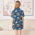 thumbnail image 6 of Girls Boys Pajama Set Pumpkin Sunflower Cycling Button-up Short-sleeved Shorts Kids 2 Piece Casual Sleepwear, 6 of 7