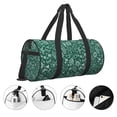 thumbnail image 5 of Xecao Green Christmas print Round Travel Duffel Bag is a foldable gym bag with an inner pocket, perfect for travel sports, 5 of 8