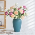 thumbnail image 4 of Peonía flor artificial flocado cabeza loto hogar sala de estar decoración adornos boda decoración flor, 4 of 5
