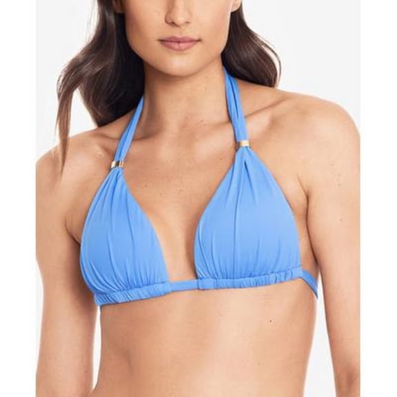 Lauren Ralph Lauren Beach Club Solid Molded Cup Halter Bikini Top: 0/Sky