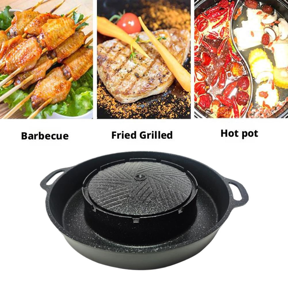 Aluminum Griddle Pans and BBQ Stoves with Two-in-One Design for Party and Outdoor Use, Portable and Multi-Heat Source Compatible