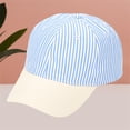 thumbnail image 2 of TZZQ Two Tone Striped Baseball Cap Adjustable Lightweight Cotton Dad Hat Casual Outdoor Sun Protection Peaked Cap for Women Men Trucker Hat Travel Outdoor Sun Visor Hat Sky Blue One Size, 2 of 6
