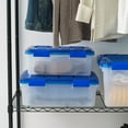 thumbnail image 4 of IRIS 16 Quart Clear Plastic Storage Boxes With Blue Lid, 4 of 10
