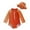 Orange, variant on UPF 50+ Long Sleeve Hooded Swimsuit For Toddler Girls Color Block Design Full Body Rash Guard Protective Swimwear