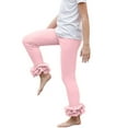 thumbnail image 2 of Girls' Flared Pants Children's Slim Elastic Waist Leggings Pants Solid Color Full Length Sports Trousers Pink 9 Years, 2 of 9