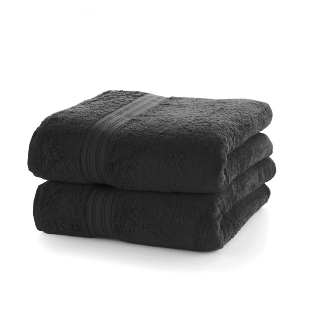 Mellanni Bath Sheets 100 Cotton Towels 35"x70", 2 Pack, Black