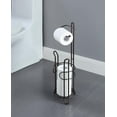 thumbnail image 2 of SunnyPoint Freestanding Toilet Paper Holder Stand with Storage – Holds 3 Spare Rolls, Sturdy Steel Construction, Black Finish, for Bathroom & Restroom, 2 of 7