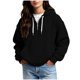 thumbnail image 1 of Ounisa Womens Hoodies Casual Long Sleeve Drawstring Waffle Pullover Tops Loose Hooded Sweatshirt with Pocket, 1 of 8