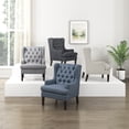 thumbnail image 2 of OakvillePark Velloria Textured Fabric Tufted Back Accent Chair, Charcoal, 2 of 12