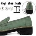 thumbnail image 5 of PPCHVOMEY Vintage Penny Loafers for Women Slip On Platform Shoes with Lug Sole Arch Support Comfort Non-Slip Work Shoes for office Business Casual, 5 of 10