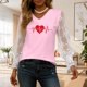 thumbnail image 4 of Xuyuer Women's Romantic Lace Insert V-Neck Blouse with Floral Print and Delicate Sleeves, Feminine Elegant Top for Date Nights, Garden Parties and Special Occasion Outfits, 4 of 6